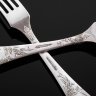 Купить Набор из 2 вилок с растительным декором, мельхиор (медь-никель), клеймо знак качества СССР, Вольнянский завод столовых приборов им. Шевченко (ЗiШ, ЗиШ), СССР, 1970-1990 гг.