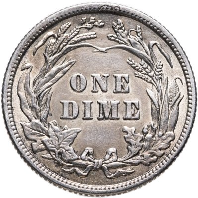 купить США 10 центов (дайм, one dime) 1913 Barber Dime Без отметки монетного двора