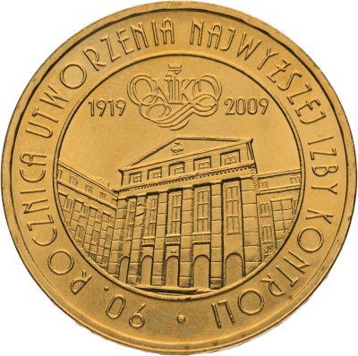 купить Польша 2 злотых 2009 "90 лет Контрольной палате"