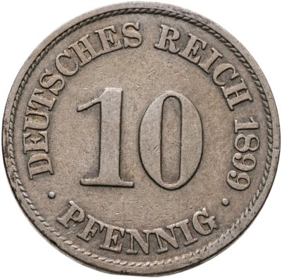 купить Германская Империя 10 пфеннигов 1899 А