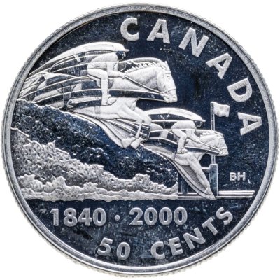 купить Канада 50 центов 2000 160 лет Стипль-чезу в Северной Америке