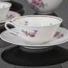 Купить Набор кофейный на 6 персон (14 предметов), декорированный цветами, фарфор, деколь, золочение, Weimar Porzellan (Веймар), ГДР, 1975-1990 гг.