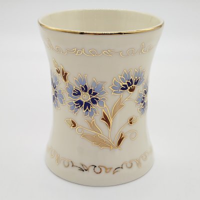 купить Ваза цвета слоновой кости (айвори) из сервиза "Cornflower" ("Василек"), фарфор, роспись, золочение, Zsolnay, Венгрия, 1980-1990 гг.