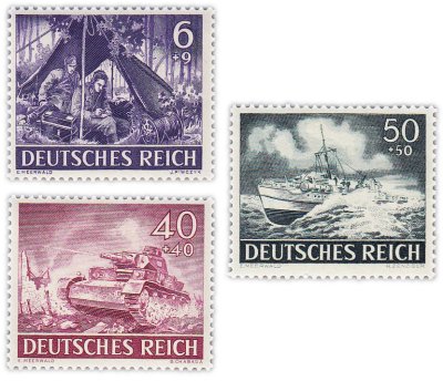купить Германия, Третий рейх набор из 3 марок 1943 "Армия"