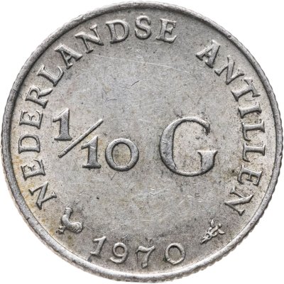 купить Нидерландские Антильские острова 1/10 гульдена (gulden) 1970