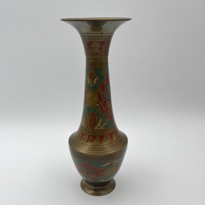 купить Ваза в восточном стиле с растительным декором, латунь, холодные эмали, Индия, 1970-1990 гг.