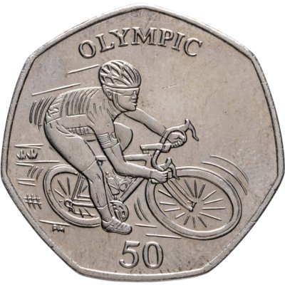 купить Остров Мэн 50 пенсов (pence) 2012 Персоны года - велосипедист Марк Кавендиш