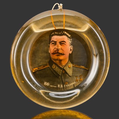 купить Плакетка настенная "100-летие И.В. Сталина", бакелит, бумага, печать, СССР, 1978 г.