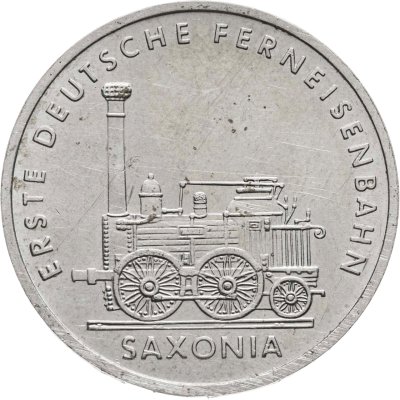 купить Германия (ГДР) 5 марок 1988 150 лет первой железной дороге Германии