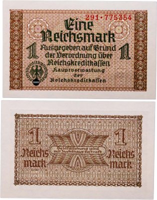 купить Германия 1 рейхсмарка (reichsmark) 1940-1945 "Немецкие оккупационные территории"