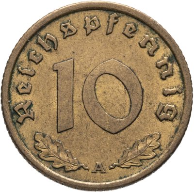 купить Германия, Третий рейх 10 рейхспфеннигов (reichspfennig) 1938