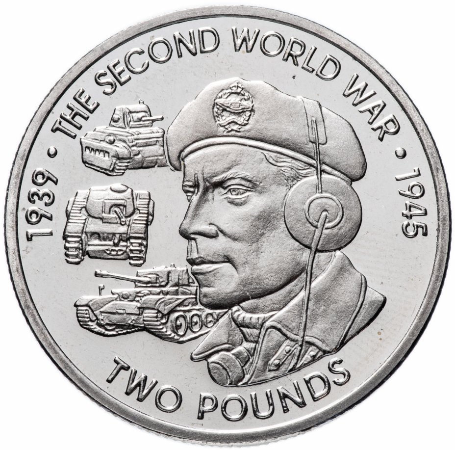 купить Британская Территория Индийского океана 2 фунта 2019 "Вторая мировая война-Сухопутные войска"