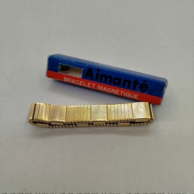 купить Браслет магнитный в родной коробке, сталь, позолота, магнитные вставки, Япония, 1990-2000 гг.