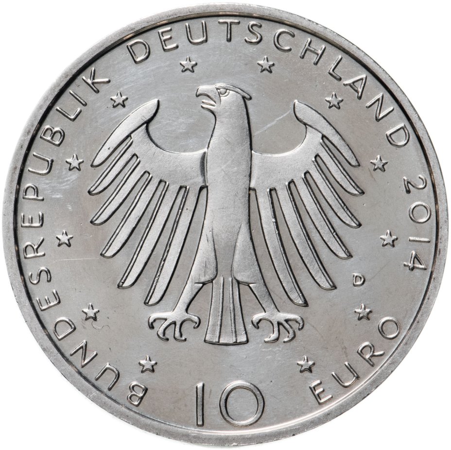 Монета Германия 10 евро (euro) 2014 D 150 лет со дня рождения Рихарда ...