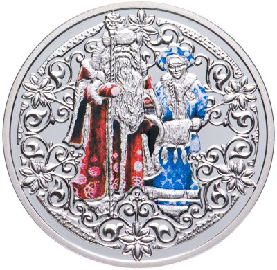 купить Ниуэ 1 доллар 2009 "Новый год - Дед Мороз и Снегурочка" в футляре с сертификатом