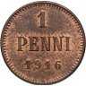 Купить 1 пенни (penni) 1916 Российская Финляндия, в слабе Монетник.ру MS64