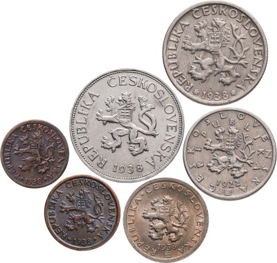 купить Чехословакия набор монет 1922-1938 (6 штук)