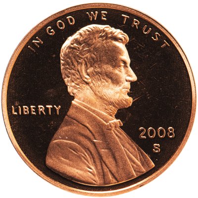 купить США 1 цент (cent) 2008 S Proof Мемориал Линкольна (Lincoln Memorial Cent) знак монетного двора "S" - Сан-Франциско