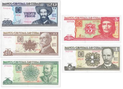 купить Куба набор 1, 3, 5, 10 и 20 песо 2005 -2019 годов