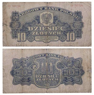 купить Польша 10 злотых 1944