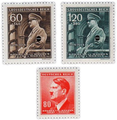 купить Германия, Третий Рейх, Богемия и Моравия набор из 3 марок 1942-1944