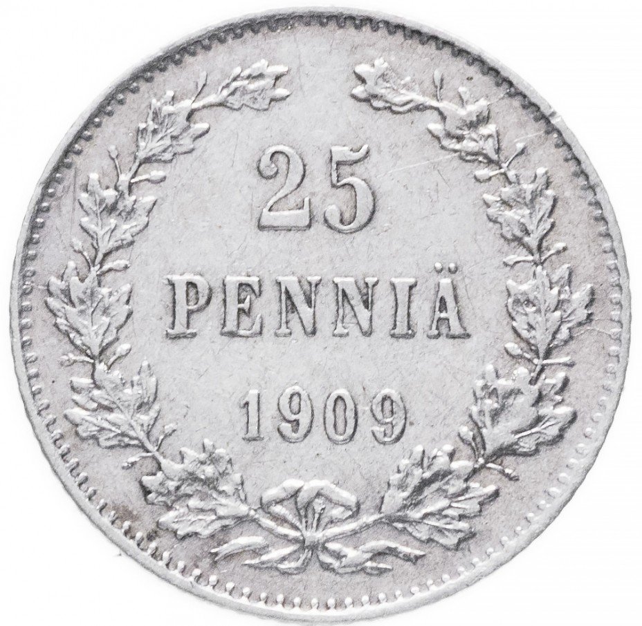 купить Для Финляндии 25 пенни 1909 L