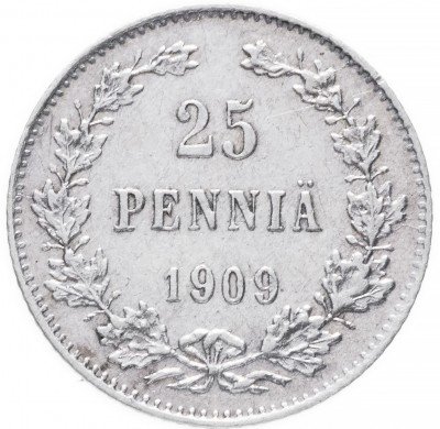 Купить Для Финляндии 25 пенни 1909 L
