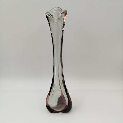 купить Ваза «Волна» с элементами марганцевого оттенка, стекло, Ленинградский стекольный комбинат «Победа» (Колпино), СССР, 1970-1990 гг.