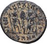 Купить Римская Империя, Констанций II, 324–361 гг, Нуммий (реверс: два воина стоят лицом друг к другу, между ними один штандарт)
