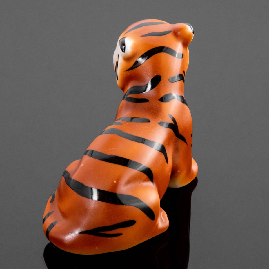 Статуэтка \"Тигр\", фарфор, роспись, Дулевский фарфоровый завод (Дулево ...