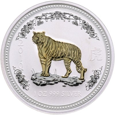 купить Австралия 1 доллар 2010 "Восточный календарь - год тигра" с позолотой