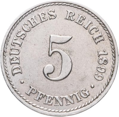 купить Германия 5 пфеннигов (pfennig) 1899 A знак монетного двора: "A" - Берлин