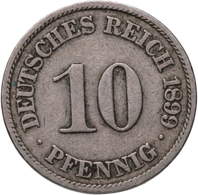 купить Германская Империя 10 пфеннигов 1899 А