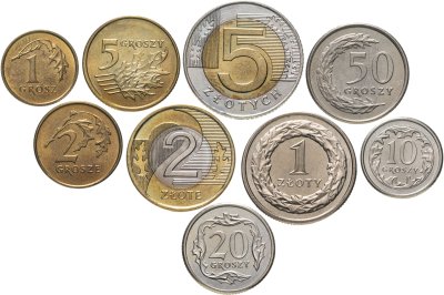 купить Польша набор из 9 монет 1990-2000 года 1, 2, 5, 10, 20, 50 грошей и 1, 2 ,5 злотых