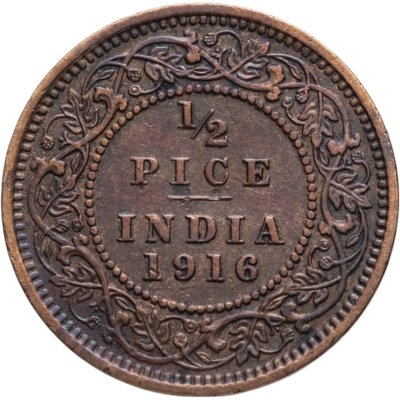 купить Индия (Британская) 1/2 пайса (pise) 1916