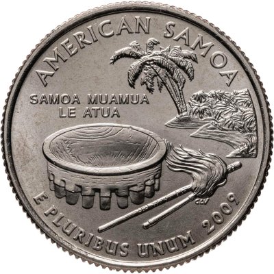 купить США 25 центов (квотер, 1/4 доллара, quarter dollar) 2009 P Квотер Американского Самоа знак монетного двора: "P" - Филадельфия