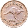 Купить Австралия 1/2 пенни (penny) 1951   Точка после "PENNY"