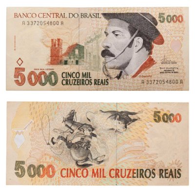 купить Бразилия 5000 крузейро реал 1993