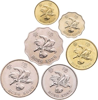 купить Гонконг (КНР), подборка из 6-ти разменных монет 1998-2015