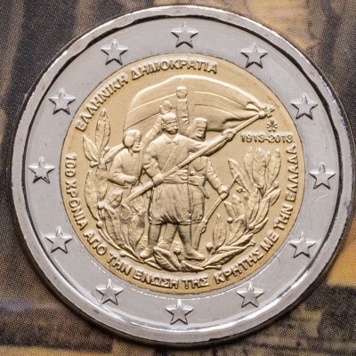 купить Греция 2 евро 2013 "100-летие воссоединения с Критом", в буклете