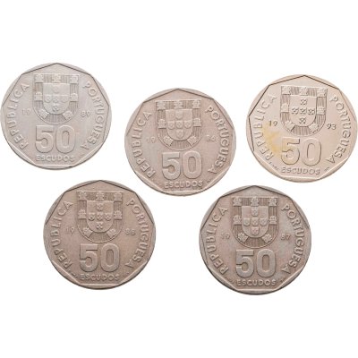 купить Португалия набор монет 50 эскудо 1986-1993 (5 штук)