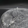 Купить Подставка для торта на ножках с рельефным декором, хрусталь, алмазная грань, СССР, 1970-1990 гг.