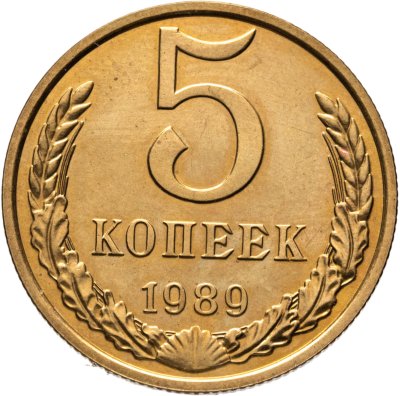 купить 5 копеек 1989 штемпельный блеск