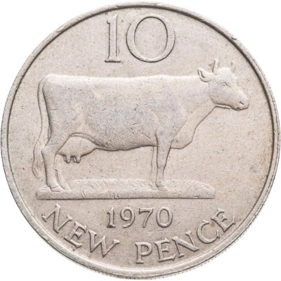 купить Гернси 10 новых пенсов (new pence) 1970