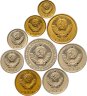 Купить Набор разменных монет 1, 2, 3, 5, 10, 15, 20, 50 копеек и 1 рубль 1989 ЛМД