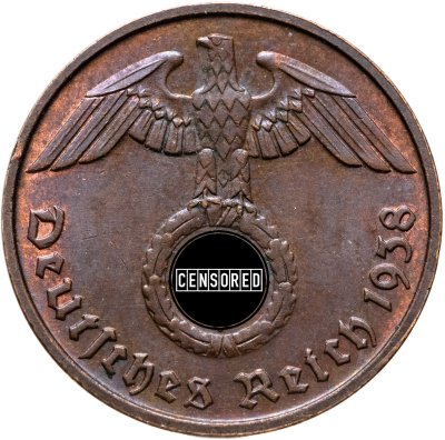 купить Германия, Третий рейх 2 рейхспфеннига (reichspfennig) 1938 D