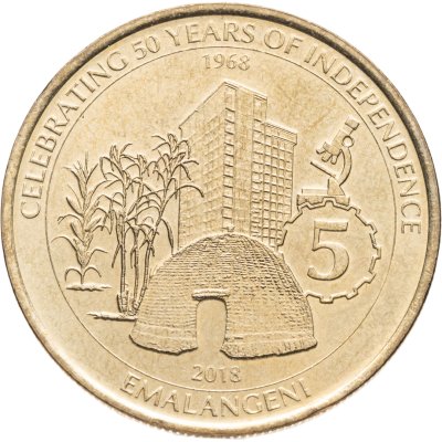 купить Свазиленд (Эсватини) 5 эмалангени 2018 "50 лет Независимости"