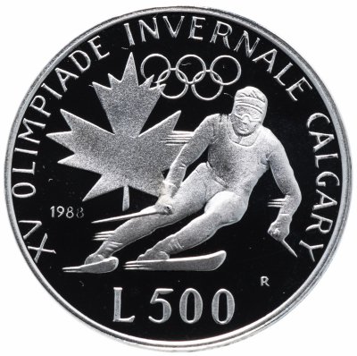 купить Сан-Марино 500 лир (lire) 1988 "XV зимние Олимпийские Игры, Калгари 1988"