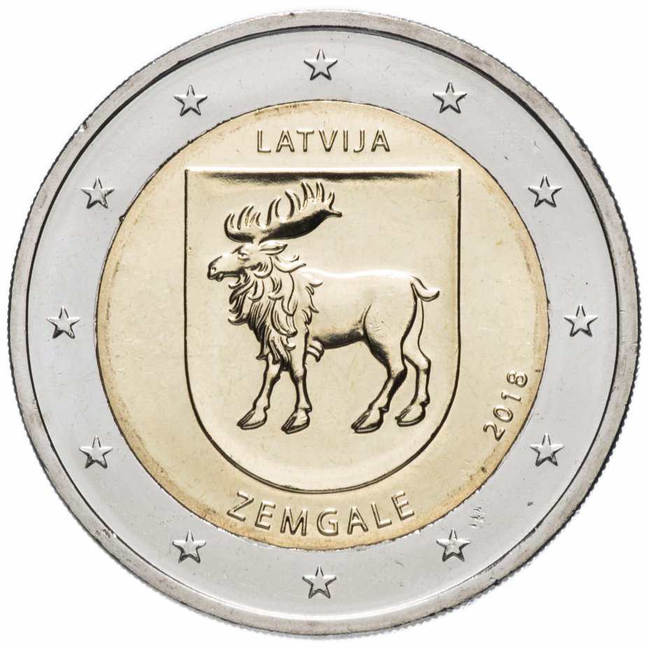 купить Латвия 2 евро 2018 "Исторические области Латвии - Земгале"