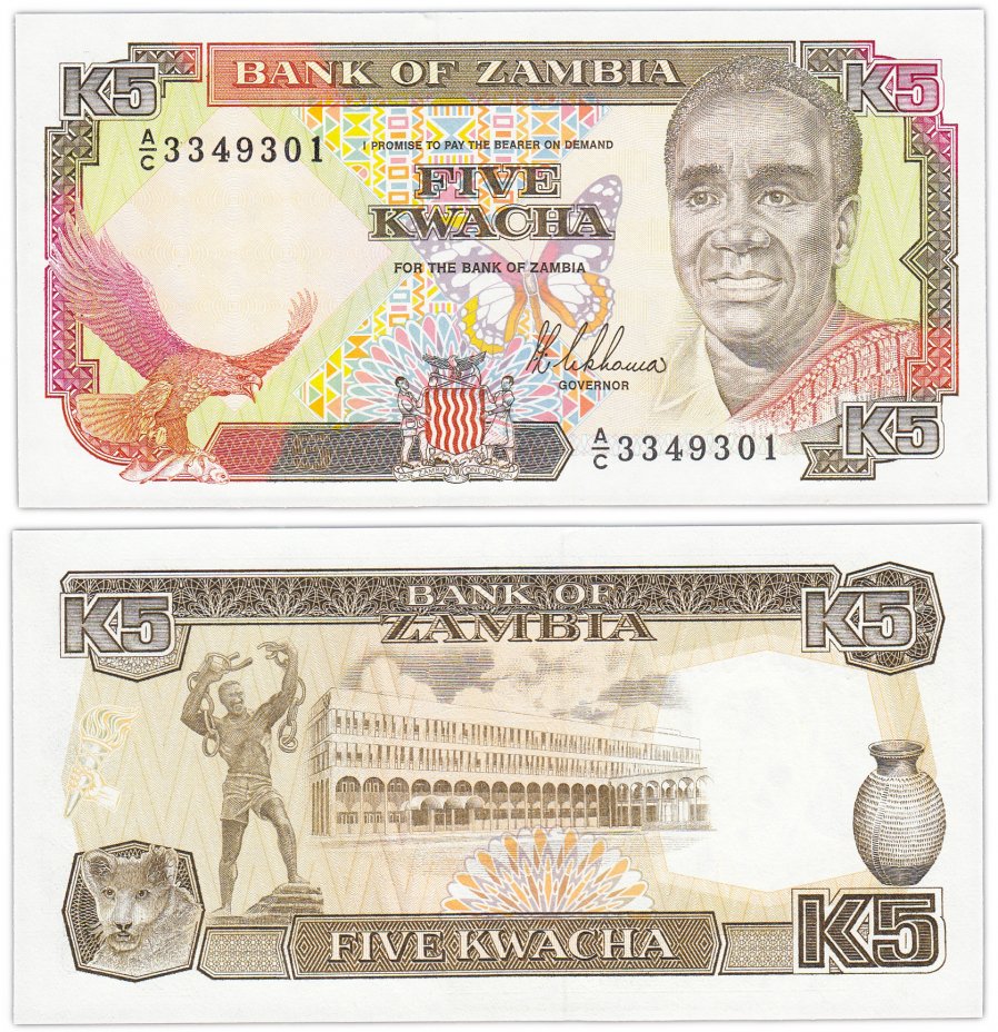 купить Замбия 5 квача 1989